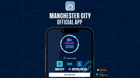 How to follow City v Crystal Palace on our official app