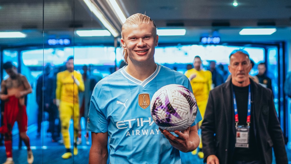 ANOTHER ONE : Erling Haaland with yet another hat-trick ball