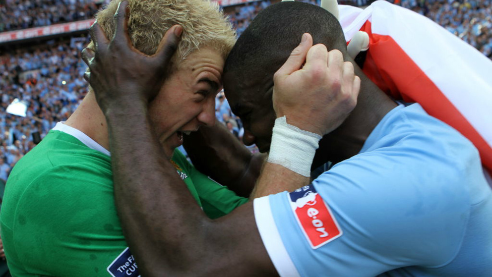 ICONIC : An outpouring of emotion alongside Joe Hart as City won the 2011 FA Cup.