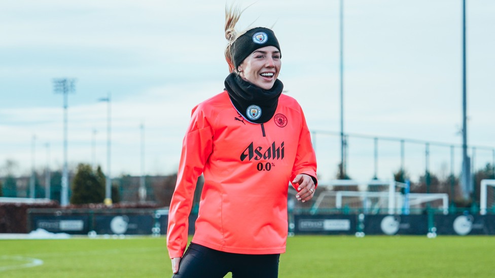 LIMBERING UP : Alex Greenwood prepares for the session