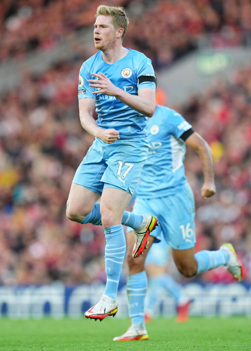 FIST PUMP : De Bruyne celebrates his crucial goal.