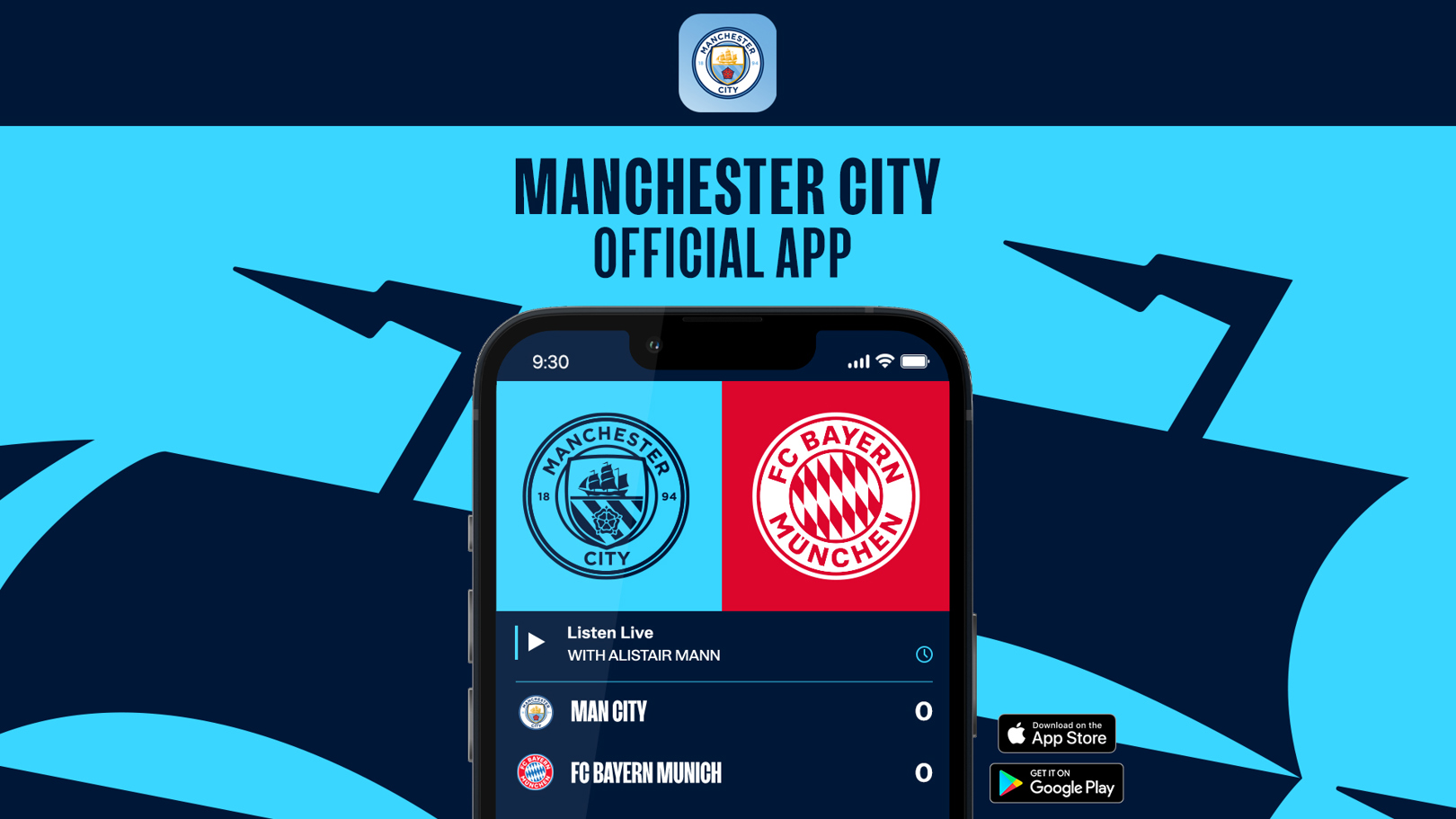 Follow City v Bayern Munich on our official app