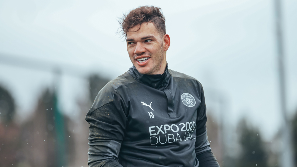 HANDYMAN: Ederson looks happy in his work!