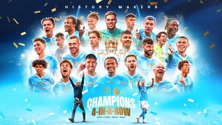Manchester City membuat rekor empat trofi Premier League beruntun