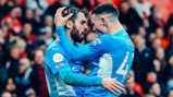 MAESTROS: Foden and Bernardo celebrate the second goal.