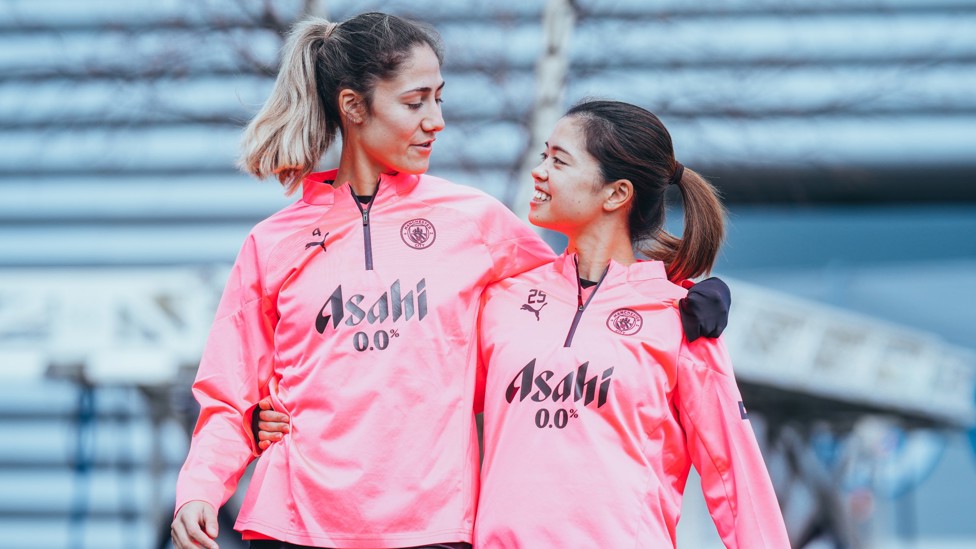 FOOTBALL FRIENDS : Laia Aleixandri and Yui Hasegawe showcase their friendship.