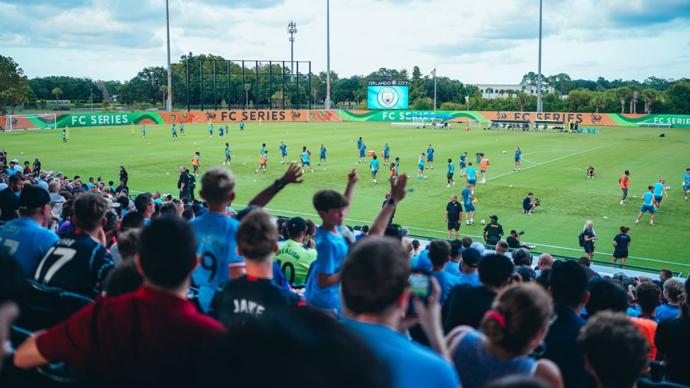 FROM THE STANDS : The City fans cheer the players on