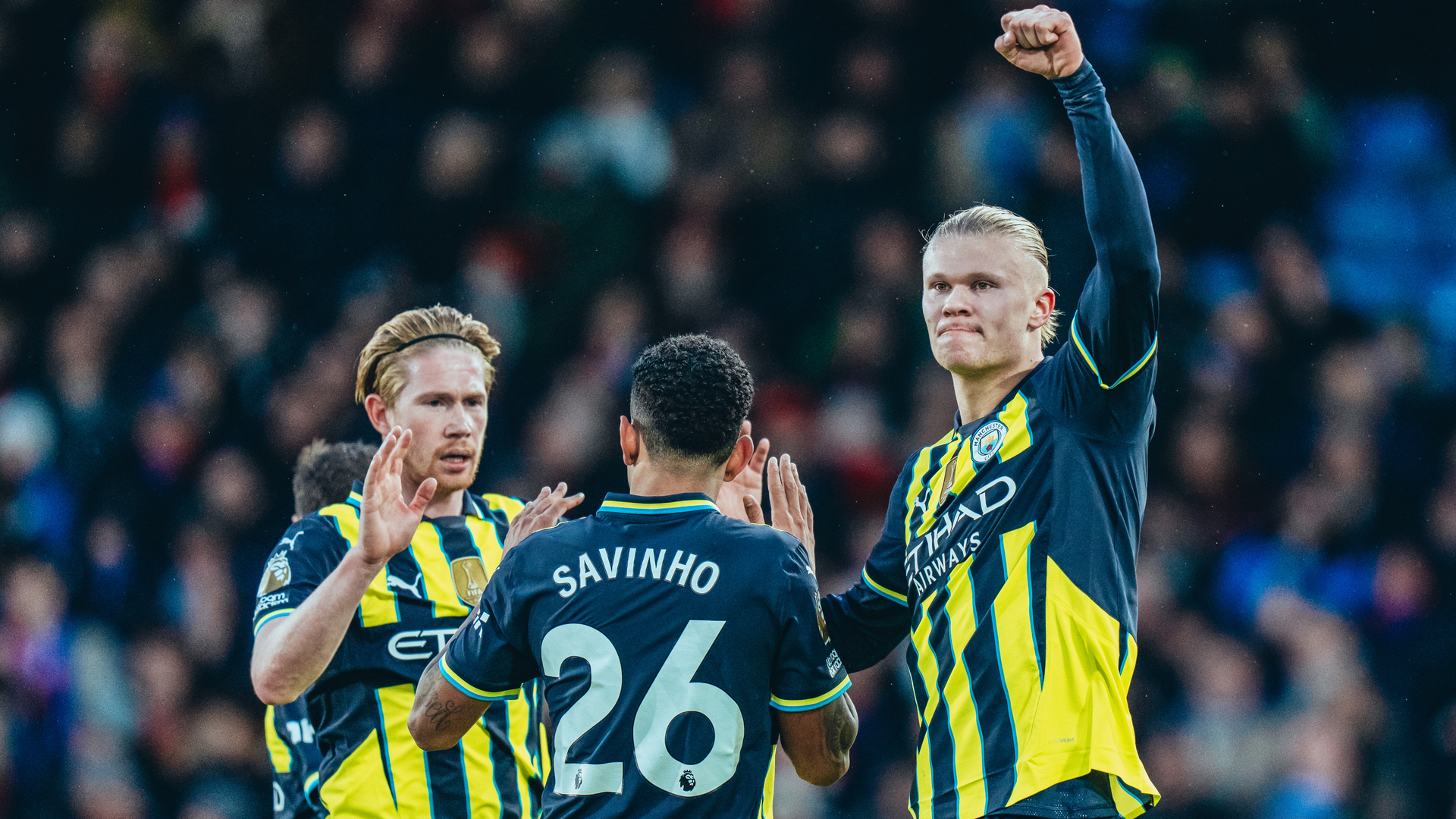 LEVEL BEST: Erling Haaland celebrates after drawing City level