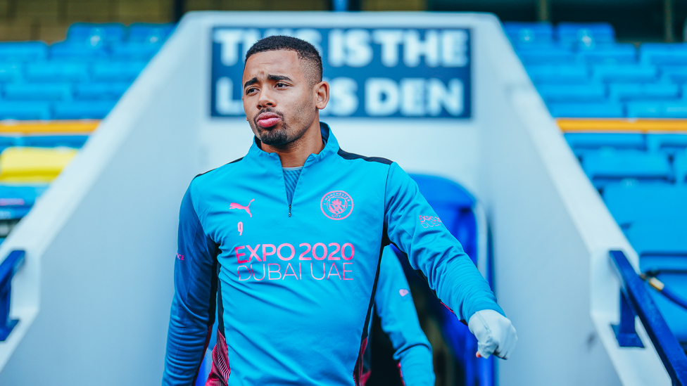 THE LIONS DEN : Gabriel Jesus arrives for Friday afternoon's session.