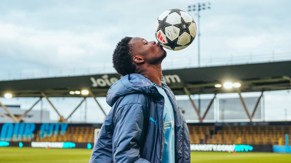 JOY FOR JUSTIN : Justin Oboavwoduo celebrates after bagging a treble in the 3-0 UEFA Youth League victory over Sparta Prague.