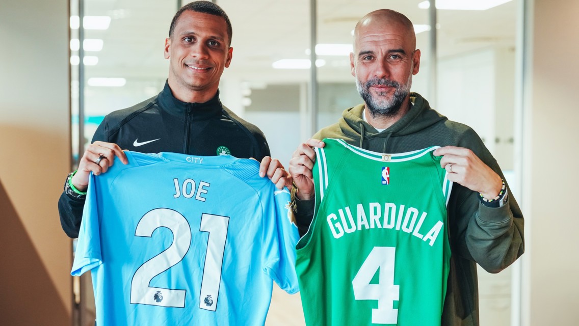 City boss Guardiola welcomes Boston Celtics head coach Mazzulla 