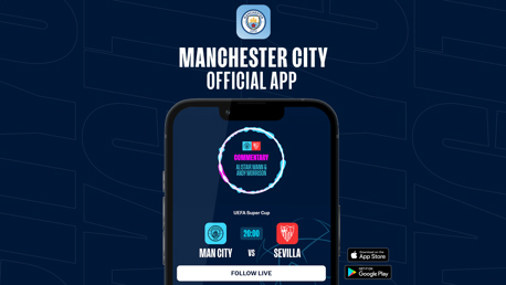 How to follow City v Sevilla on our official app
