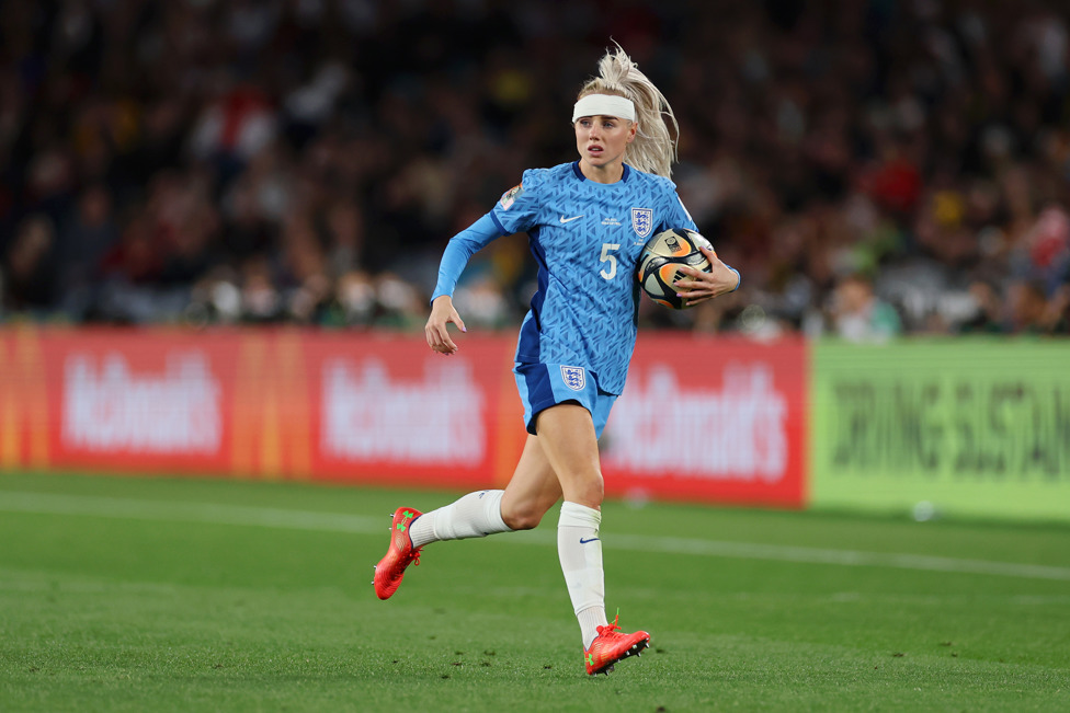 WARRIOR : Alex Greenwood continues to fight for England after sustaining a minor cut to her head