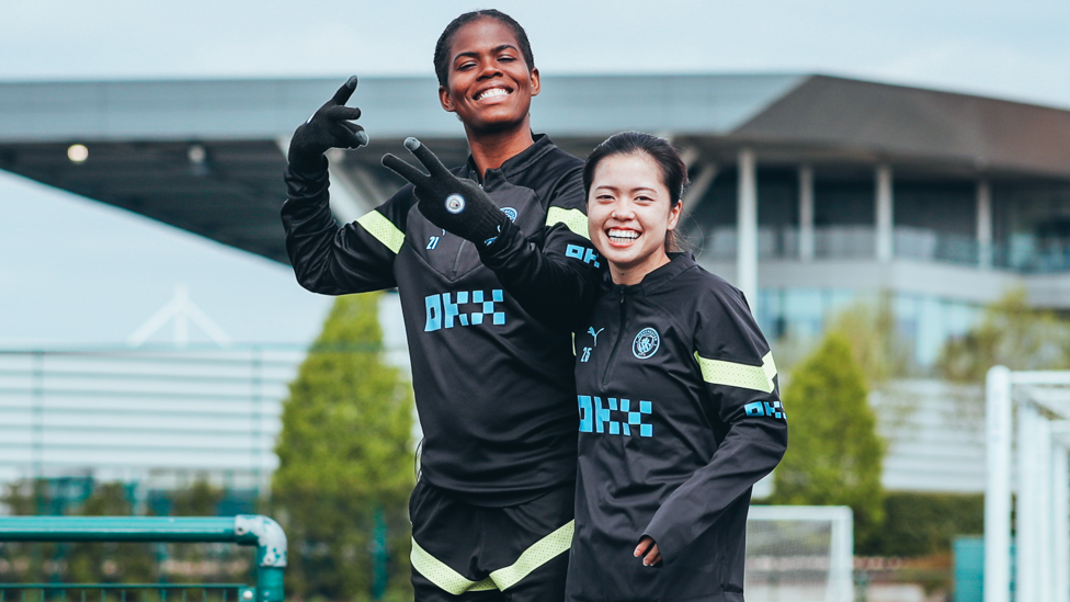 ALL SMILES : Kahdija 'Bunny' Shaw and Yui Hasegawa pose for a pic. 