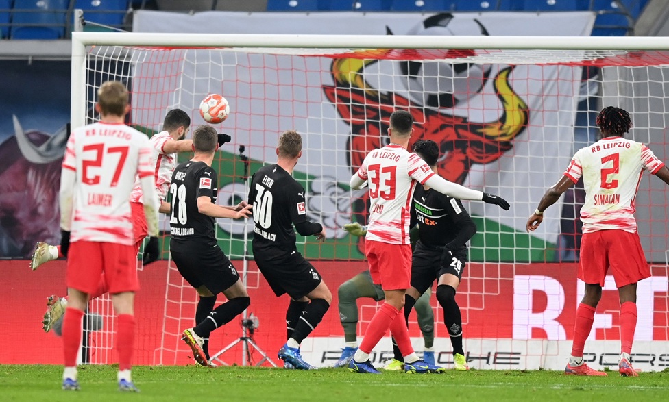 FIRST BUNDESLIGA GOAL: :  Gvardiol scored his first goal for RB Leipzig in their 4-1 win over Borussia Monchengladbach 