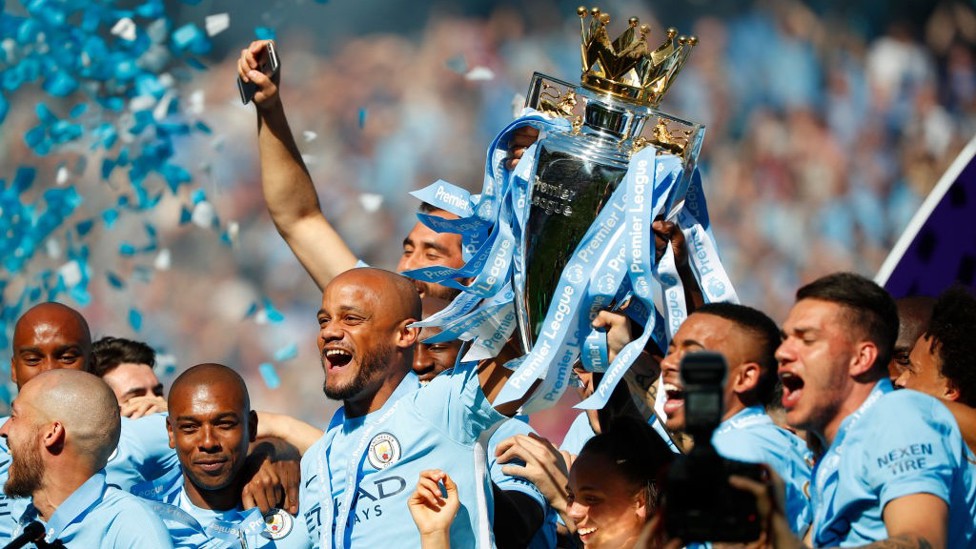 May 2018 : Under Pep Guardiola City win a third Premier League title with a record tally of 100 points.