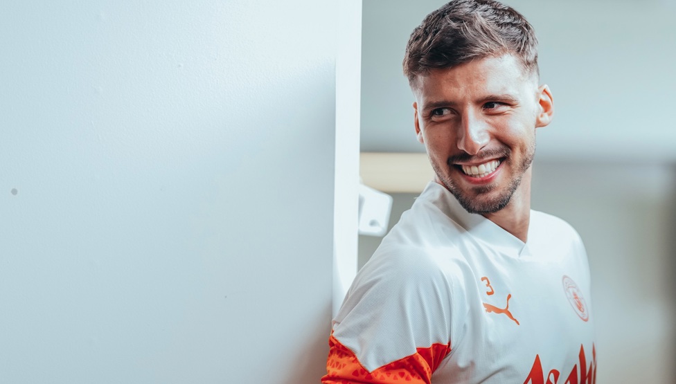 RUBEN DIAS: Defensive rock in good spirits...