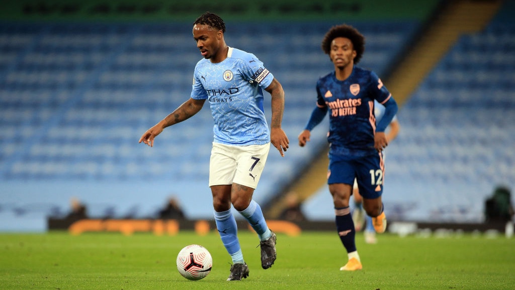 
                        LEADING MAN: Raheem Sterling in action
                