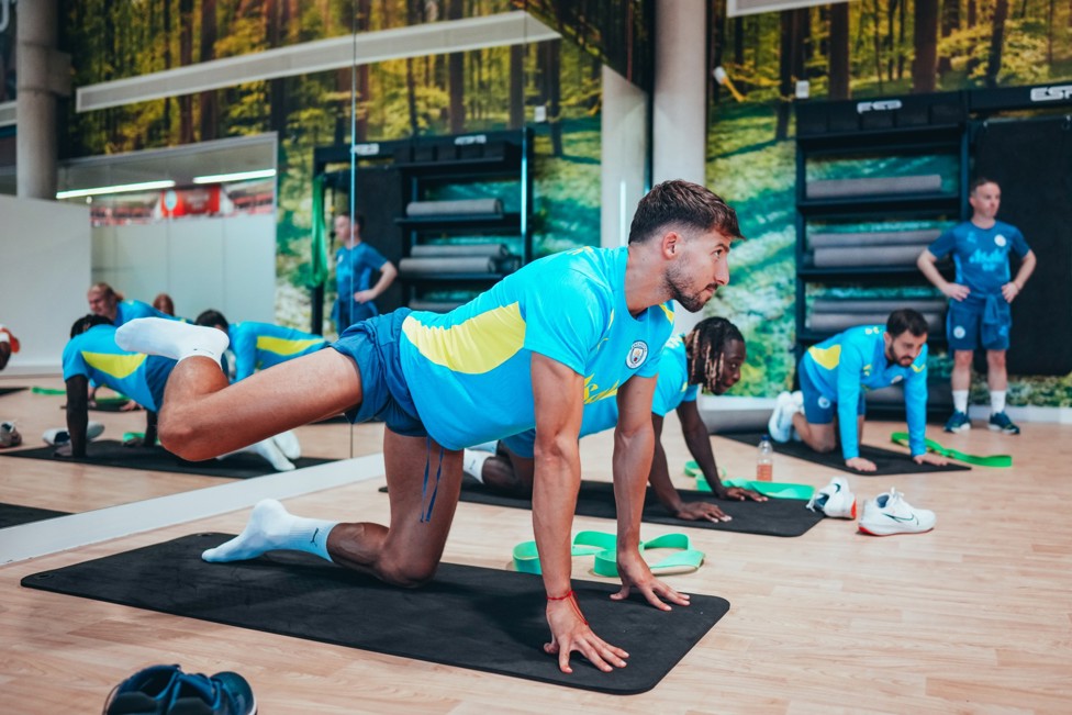 LIMBERING UP : Ruben Dias in the recovery room.