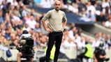 THE BOSS: Guardiola watches on from the touchline.