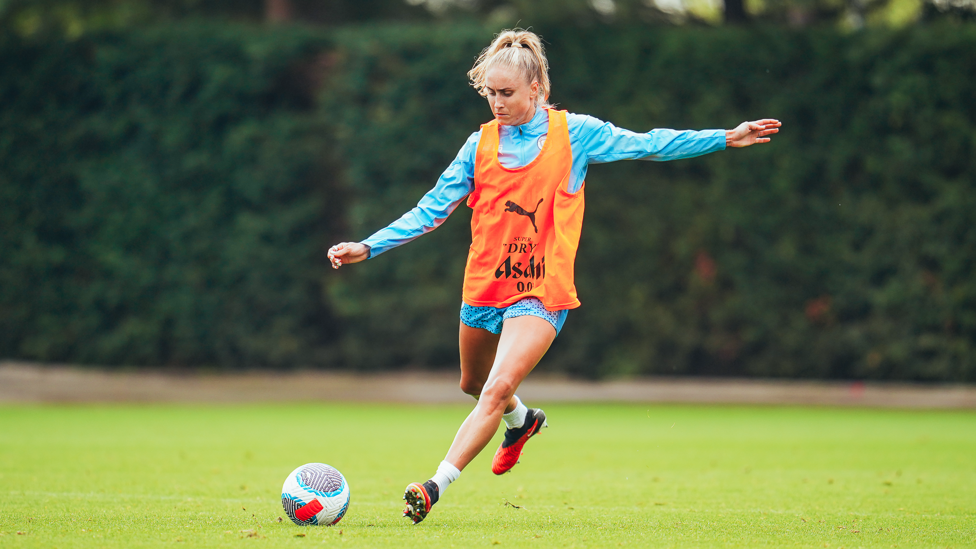 OUR CAPTAIN : Steph Houghton winding up her shot.