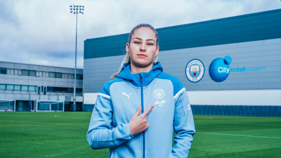 FOR THE BADGE : The 18-year-old is ready to give her all for City