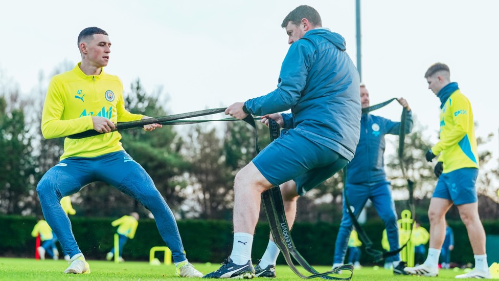 RESISTANCE TRAINING : Phil Foden showing he has power as well as poise