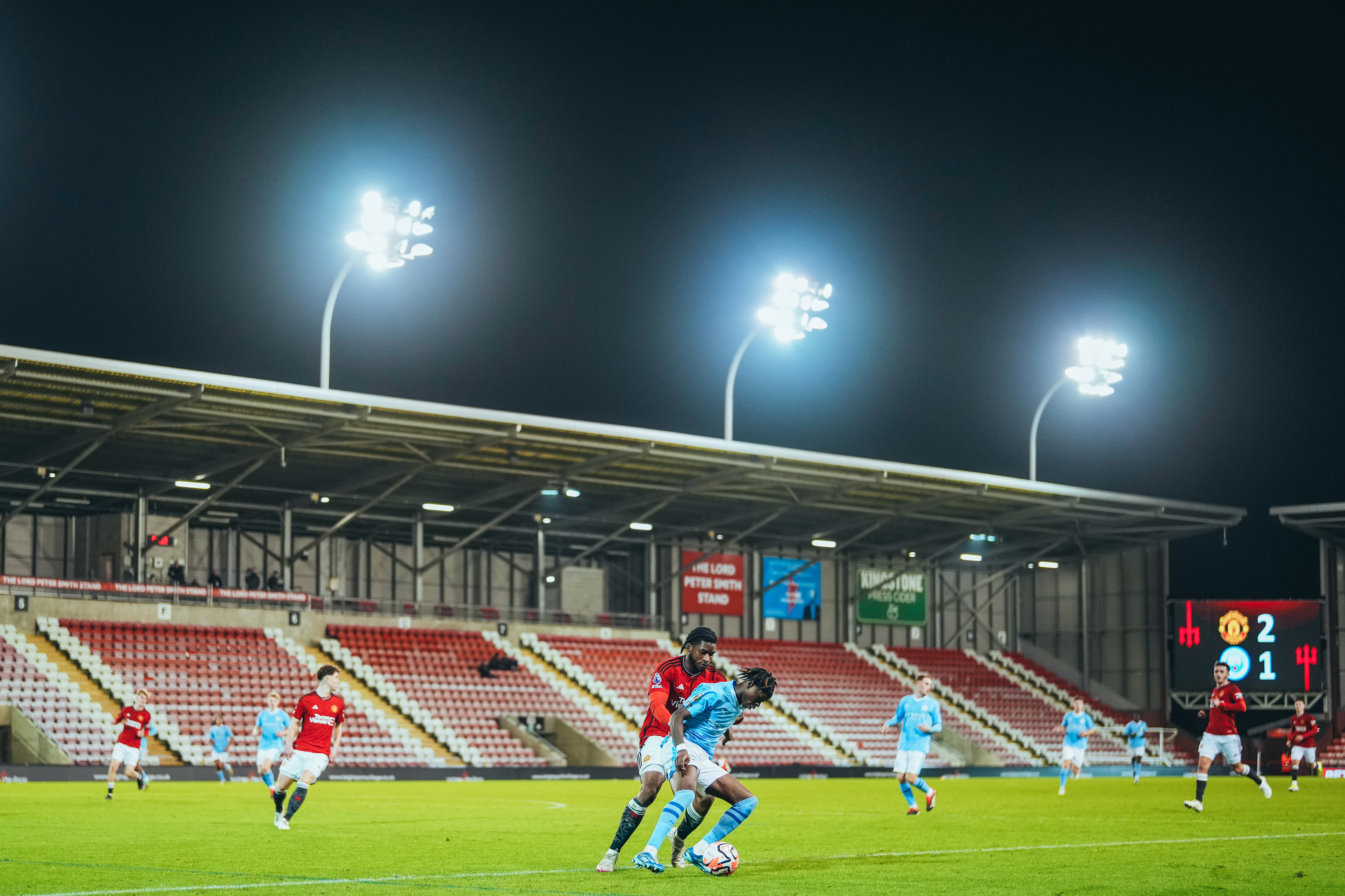 THE VENUE : Leigh Sports Village played host to a tight Manchester derby.