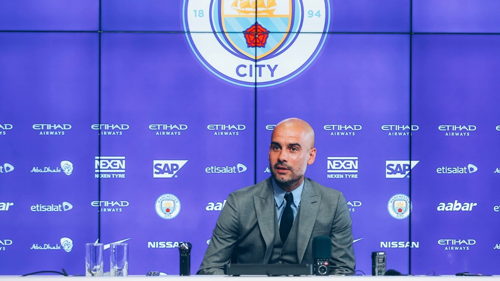 BLUE MOON LANDING : Guardiola arrives at City in the summer of 2016.