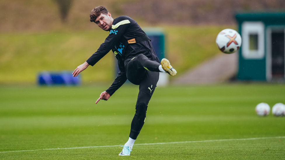 SOLID AS A ROCK : John Stones returns to training.