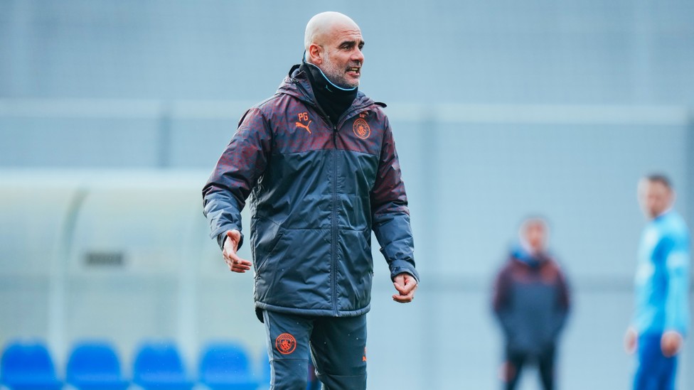 THE BOSS : Pep takes charge of the session