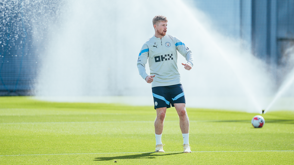 REIGN MAN: Kevin De Bruyne limbers up for action.