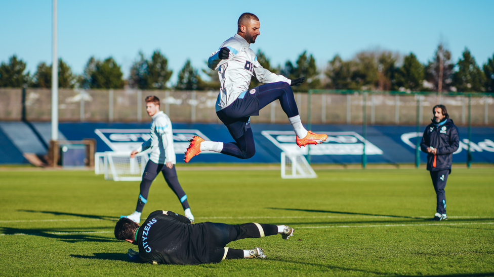 JUMP TO IT: Kyle Walker takes to the CFA skies.