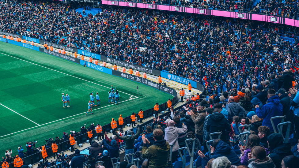 FAN FARE : The Etihad rises during a thrilling win