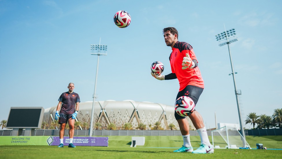 JUGGLING   : Stefan Ortega Moreno's handling ability was put to the test in the heat.