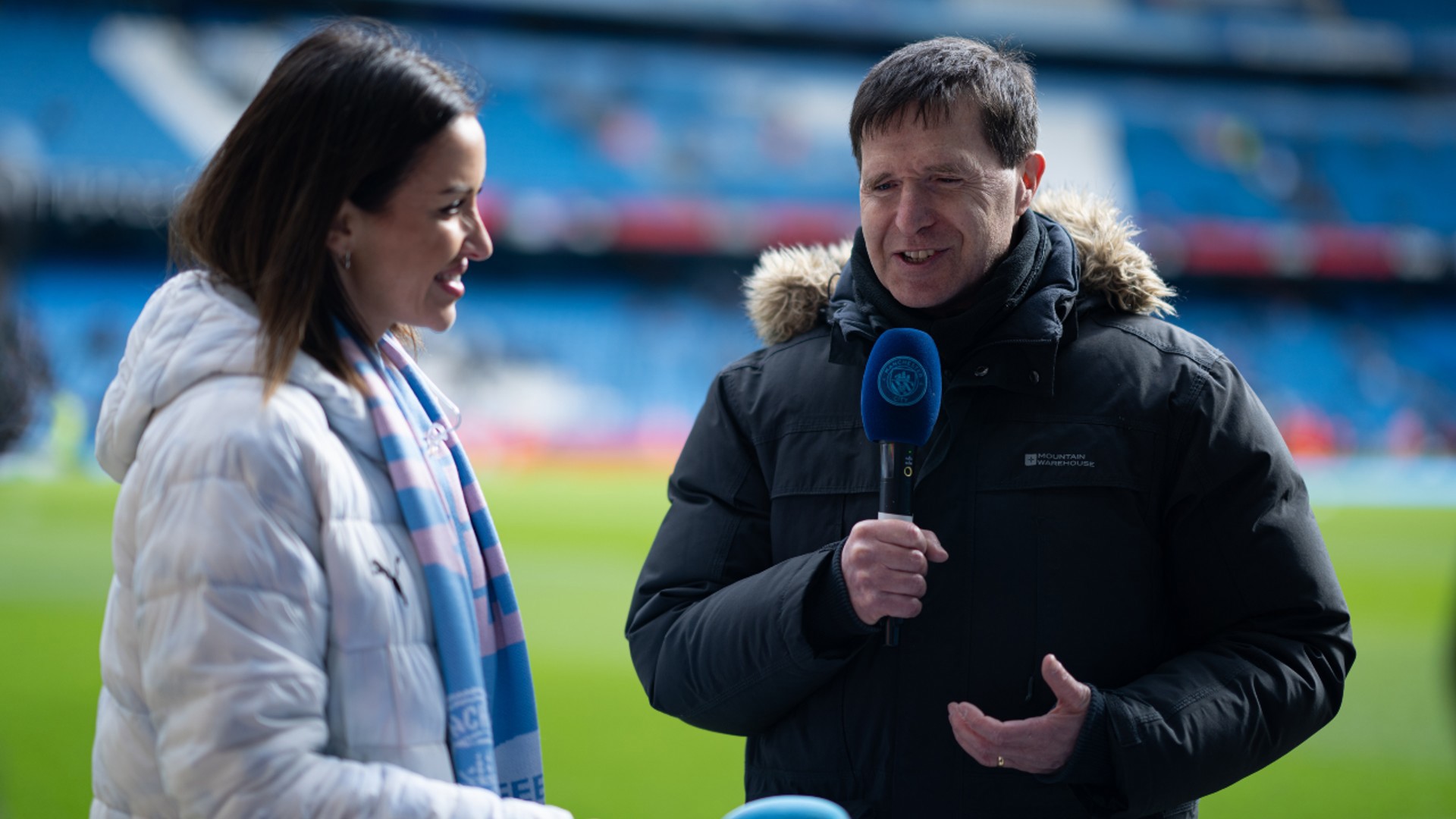 GAME MODE: Alistair in conversation with Matchday Live presenter Natalie Pike.