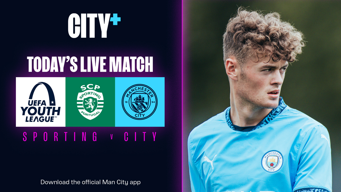 Watch our clash with Sporting CP in the UEFA Youth League live on CITY+ today