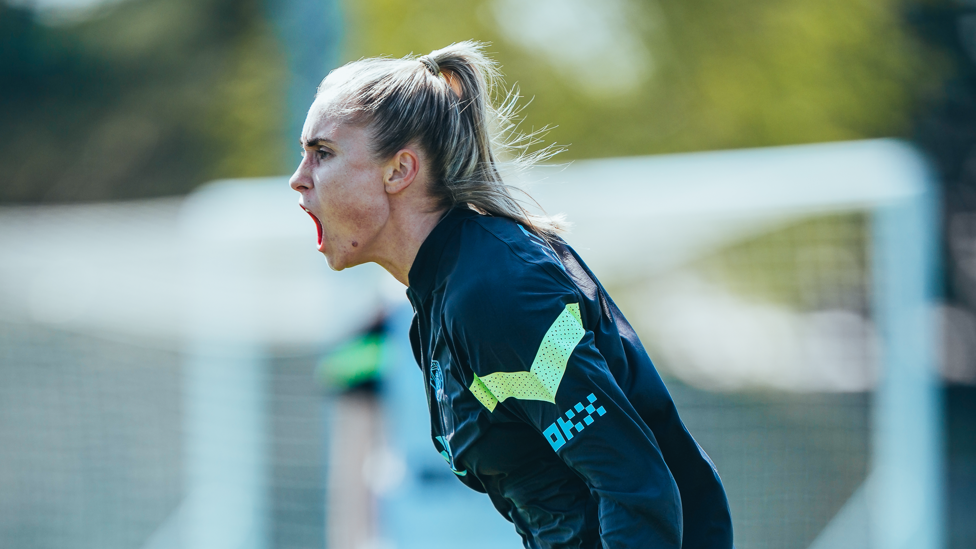 RALLYING CRY : Steph Houghton pushes her team on