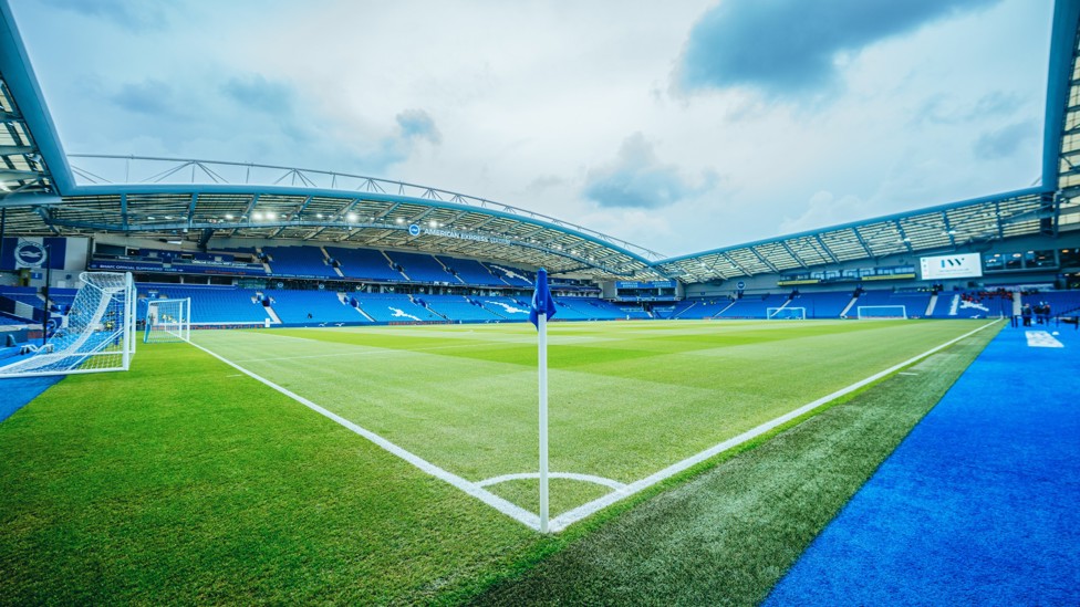 CALM BEFORE THE STORM  : The scene is set at the AMEX Stadium before kick-off.