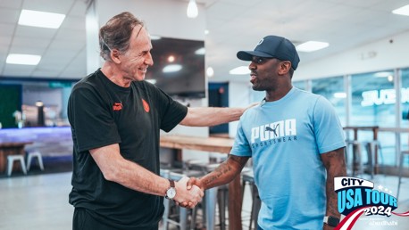 Wright-Phillips and Baresi visit New York Community Football Session