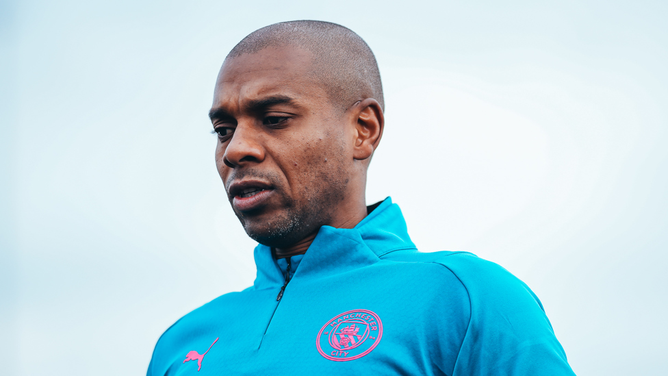 SKIPPER : Fernandinho pictured during today's session