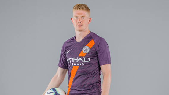 SPECIAL K: Kevin De Bruyne models the Blues' new 2018/19 third kit