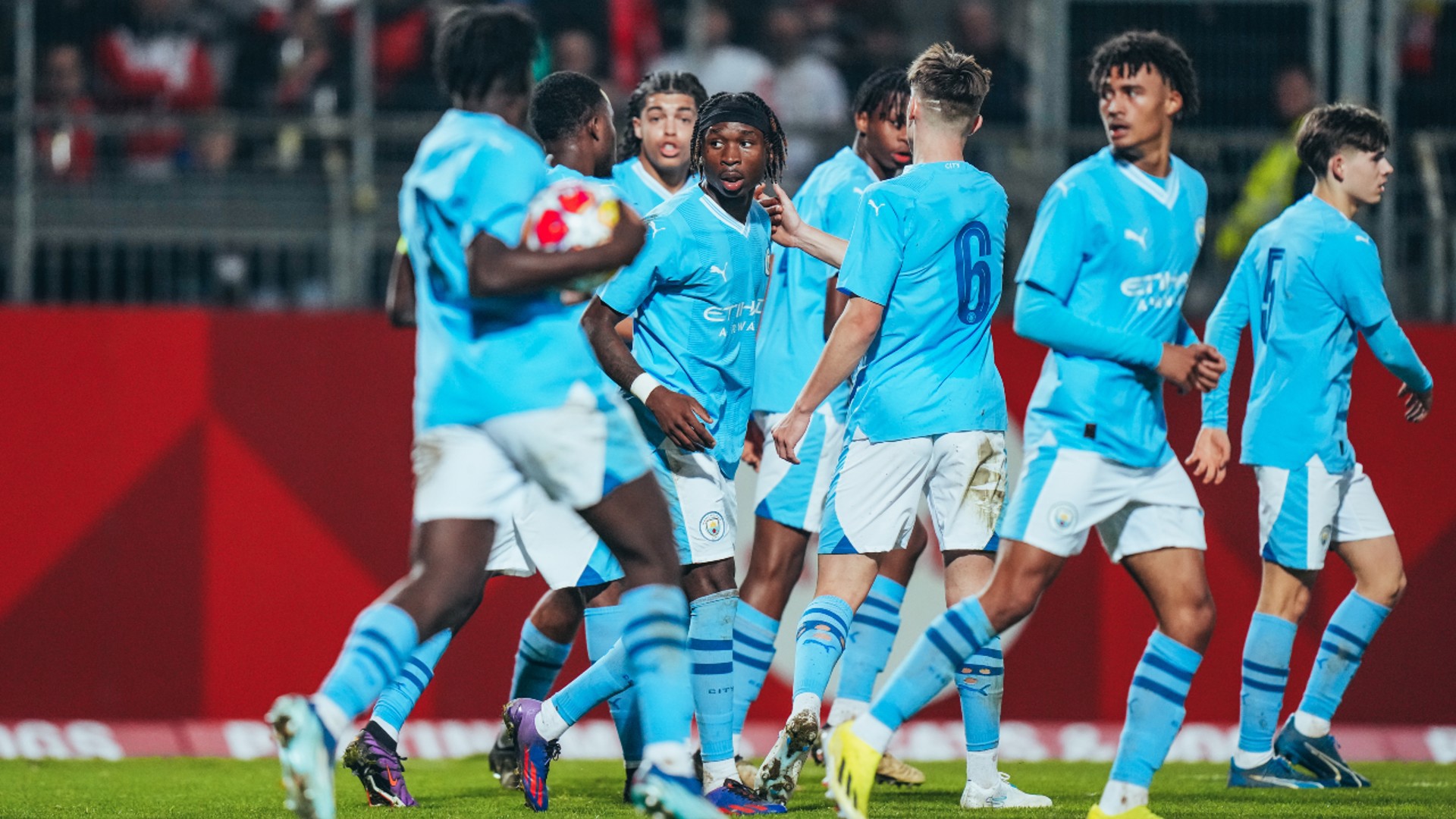 EQUALISER : Justin Oboavwoduo and the team celebrate City's goal.