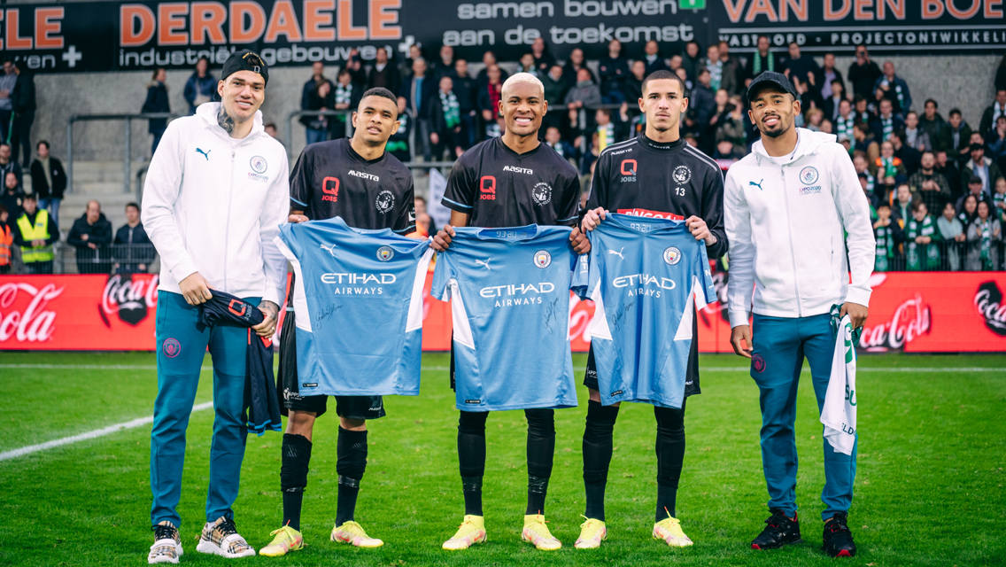 In pictures: Ederson and Gabriel Jesus visit Lommel SK