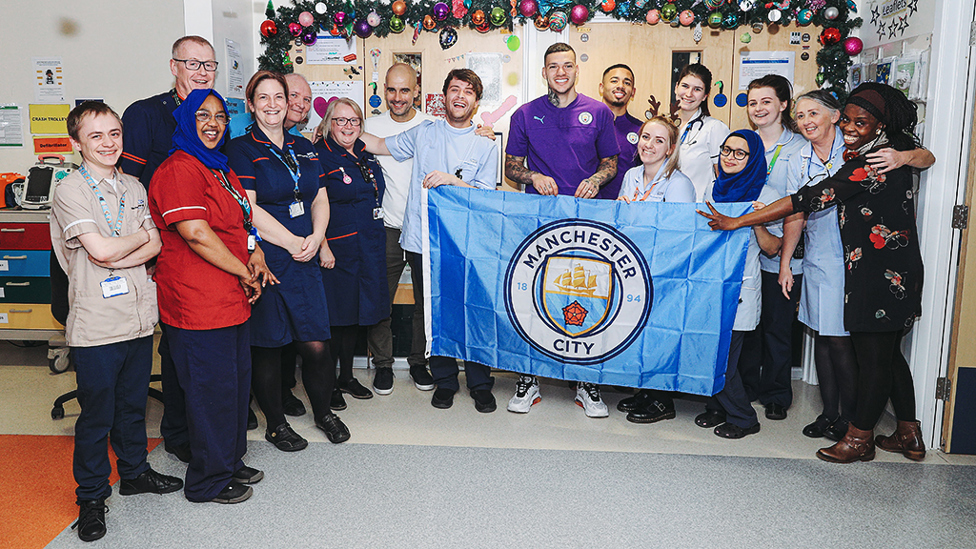 TEAM EFFORT : Pep, Ederson and Gabriel Jesus pay tribute to staff and volunteers at RMCH