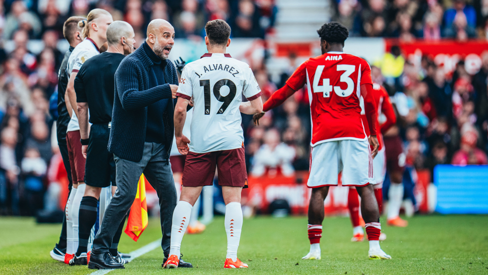 PEP TALK : Passing on instructions from the touchline.