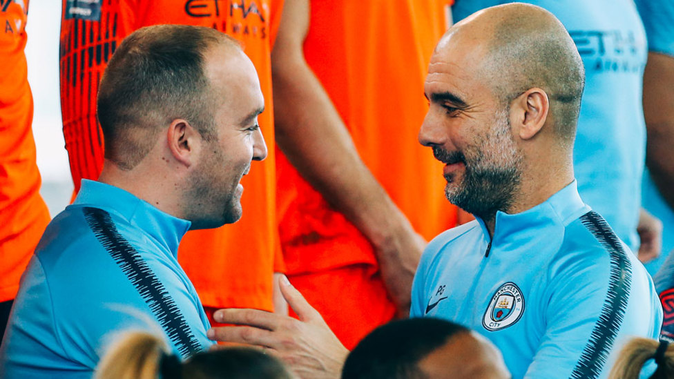 LEADING FIGURES : Managers Nick Cushing and Pep Guardiola