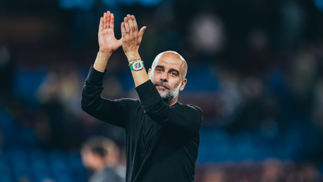 THE BOSS: Applauds the travelling fans.