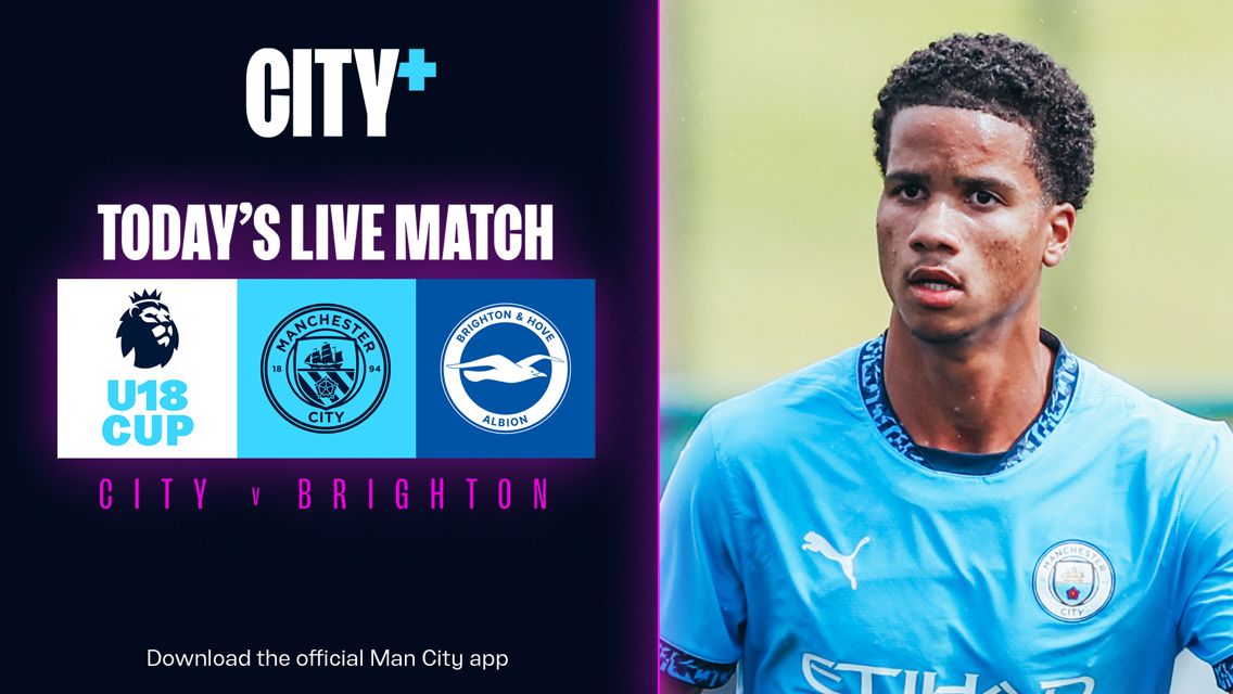 Watch City’s Under-18s clash with Brighton live on CITY+ today