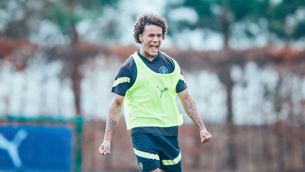 PASSION : Oscar Bobb showing his emotions during training